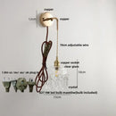 GobekUsa Clear Glass LED Wall Light | Modern Adjustable Nordic Copper Lamp Fixtures