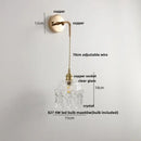 GobekUsa Clear Glass LED Wall Light | Modern Adjustable Nordic Copper Lamp Fixtures