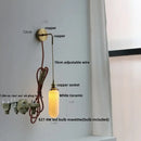 GobekUsa Clear Glass LED Wall Light | Modern Adjustable Nordic Copper Lamp Fixtures