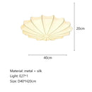 GobekUsa Cream Silk LED Ceiling Lamp for Living Room Bedroom, Nordic Minimalist Style