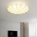 GobekUsa Cream Silk LED Ceiling Lamp for Living Room Bedroom, Nordic Minimalist Style