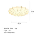 GobekUsa Cream Silk LED Ceiling Lamp for Living Room Bedroom, Nordic Minimalist Style