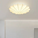GobekUsa Cream Silk LED Ceiling Lamp for Living Room Bedroom, Nordic Minimalist Style