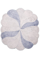 Modern Petal Ivory Hand Tufted 5x5 Wool Area Rug
