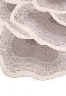 Modern Petal Layers Ivory Hand Tufted 6x8 Wool Area Rug