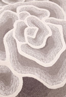 Modern Petal Layers Ivory Hand Tufted 6x8 Wool Area Rug