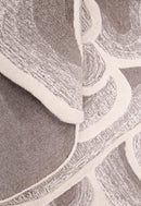 Modern Petal Layers Ivory Hand Tufted 6x8 Wool Area Rug