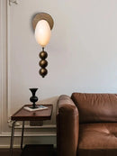 GobekUsa Brass Curve Glass Wall Lamp Bedside Lamps Luxury Wall Mounted Lighting