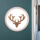 GobekUsa Nordic Deer Horn/Head LED Wall Sconce - Acrylic Bedside Light Fixture in White