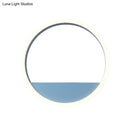GobekUsa Iron Hoop Flush Mount Wall Light: Macaron Pink/Blue, 12"/16" Wide LED Sconce with Storage Rack – Warm/White Light