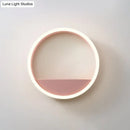 GobekUsa Iron Hoop Flush Mount Wall Light: Macaron Pink/Blue, 12"/16" Wide LED Sconce with Storage Rack – Warm/White Light
