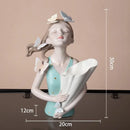 GobekUsa Butterfly Girl Sculpture Vase Set - Modern Decorative Resin Flower Ornaments