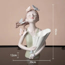 GobekUsa Butterfly Girl Sculpture Vase Set - Modern Decorative Resin Flower Ornaments