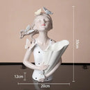 GobekUsa Butterfly Girl Sculpture Vase Set - Modern Decorative Resin Flower Ornaments