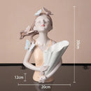 GobekUsa Butterfly Girl Sculpture Vase Set - Modern Decorative Resin Flower Ornaments