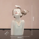 GobekUsa Butterfly Girl Sculpture Vase Set - Modern Decorative Resin Flower Ornaments