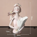 GobekUsa Butterfly Girl Sculpture Vase Set - Modern Decorative Resin Flower Ornaments