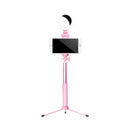 GobekUsa LED Mirror Light with Metallic Shade & Mobile Holder - Modern Pink Circle Design