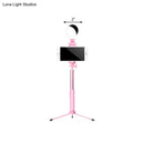 GobekUsa LED Mirror Light with Metallic Shade & Mobile Holder - Modern Pink Circle Design