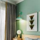 GobekUsa Modern Metal Cone Wall Light with Straight Arm for Hallway - Gray/Pink/Yellow/Green