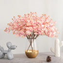 Modern pink eucalyptus flower arrangement living room glass vase by Decorbites