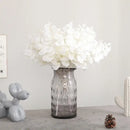 Modern pink eucalyptus flower arrangement living room glass vase by Decorbites