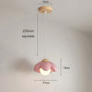 GobekUsa Cream Flower Pendant Light: Modern Nordic Styling Chandelier for Bedroom & Living Room