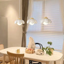 GobekUsa Cream Flower Pendant Light: Modern Nordic Styling Chandelier for Bedroom & Living Room