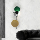 GobekUsa Nordic Metal Moon Wall Light - Moveable Flush Mount Sconce in Black/White/Pink with LED White/Yellow Light