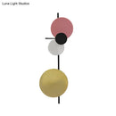 GobekUsa Nordic Metal Moon Wall Light - Moveable Flush Mount Sconce in Black/White/Pink with LED White/Yellow Light