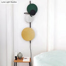 GobekUsa Nordic Metal Moon Wall Light - Moveable Flush Mount Sconce in Black/White/Pink with LED White/Yellow Light