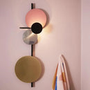 GobekUsa Nordic Metal Moon Wall Light - Moveable Flush Mount Sconce in Black/White/Pink with LED White/Yellow Light