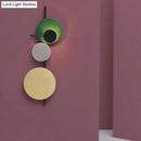 GobekUsa Nordic Metal Moon Wall Light - Moveable Flush Mount Sconce in Black/White/Pink with LED White/Yellow Light