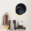 GobekUsa Nordic Metal Moon Wall Light - Moveable Flush Mount Sconce in Black/White/Pink with LED White/Yellow Light