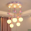 GobekUsa Kids' LED Chandelier for Girls' Bedroom - Modern Ceiling Pendant Light