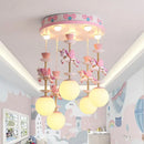 GobekUsa Kids' LED Chandelier for Girls' Bedroom - Modern Ceiling Pendant Light