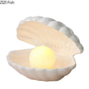 GobekUsa Dream Pearl Ceramic Lamp Desk Decoration Modern Home Decor Ornaments Shell Storage Box