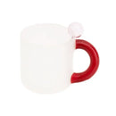 Modern pink & red glass mug set dining room dessert bowl by Decorbites