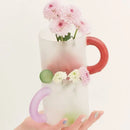 Modern pink & red glass mug set dining room dessert bowl by Decorbites