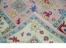 Modern Pink Rug 8x10 and 9x12 Wool Colorful Hand knotted Oushak Area Rug by The Rug Decor