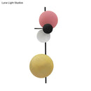 GobekUsa Nordic Metallic Blue/Red/Pink LED Circular Wall Mount Light for Living Room