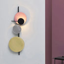 GobekUsa Nordic Metallic Blue/Red/Pink LED Circular Wall Mount Light for Living Room