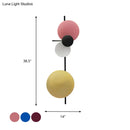 GobekUsa Nordic Metallic Blue/Red/Pink LED Circular Wall Mount Light for Living Room