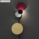 GobekUsa Nordic Metallic Blue/Red/Pink LED Circular Wall Mount Light for Living Room