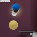 GobekUsa Nordic Metallic Blue/Red/Pink LED Circular Wall Mount Light for Living Room