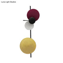 GobekUsa Nordic Metallic Blue/Red/Pink LED Circular Wall Mount Light for Living Room