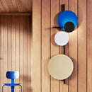 GobekUsa Nordic Metallic Blue/Red/Pink LED Circular Wall Mount Light for Living Room