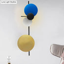 GobekUsa Nordic Metallic Blue/Red/Pink LED Circular Wall Mount Light for Living Room
