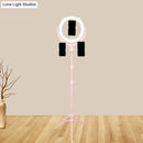 GobekUsa Modern Pink USB LED Circle Mirror Phone Stand with Mobile Lighting Feature