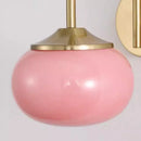 GobekUsa Glass Ball Wall Lamp: Modern Pink & White Stylish Lighting Fixture for Living Room